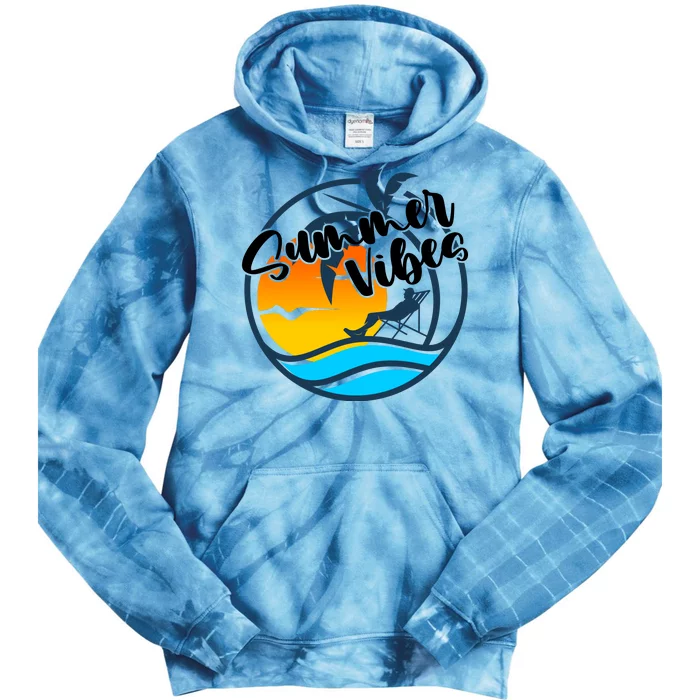 Summer Vibes Sunset Beach Tropical Tie Dye Hoodie