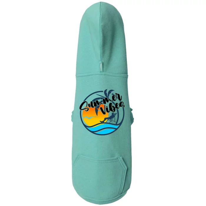 Summer Vibes Sunset Beach Tropical Doggie 3-End Fleece Hoodie