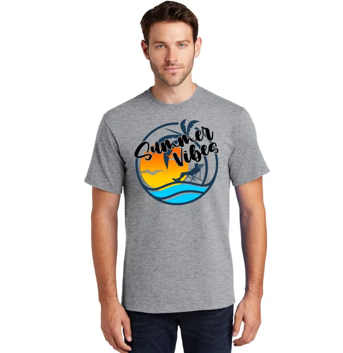 Summer Vibes Sunset Beach Tropical Tall T-Shirt