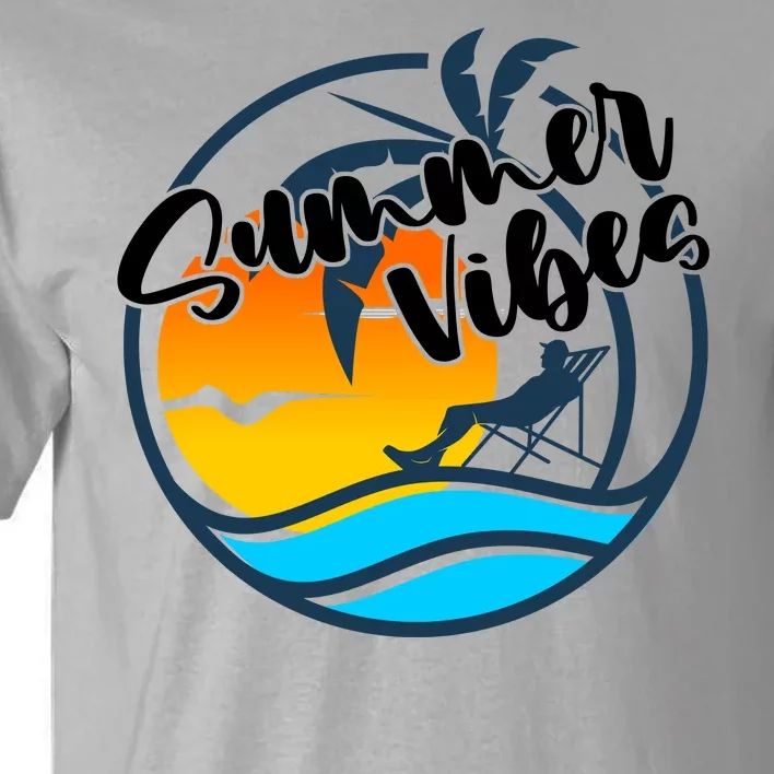 Summer Vibes Sunset Beach Tropical Tall T-Shirt