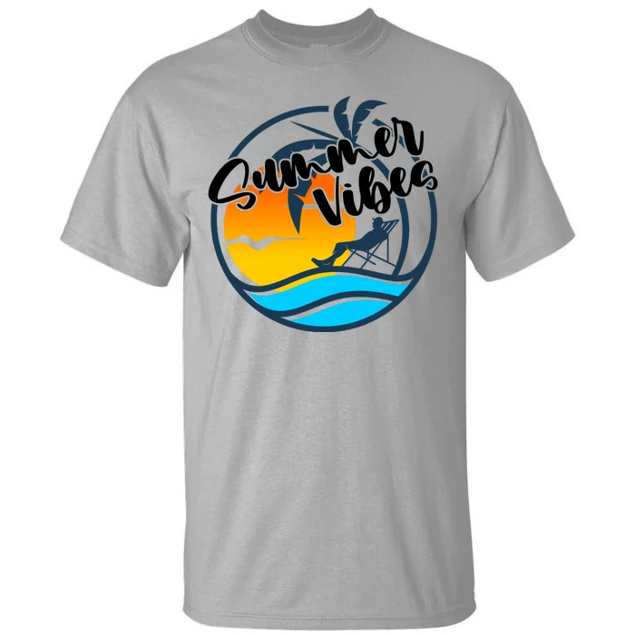 Summer Vibes Sunset Beach Tropical Tall T-Shirt