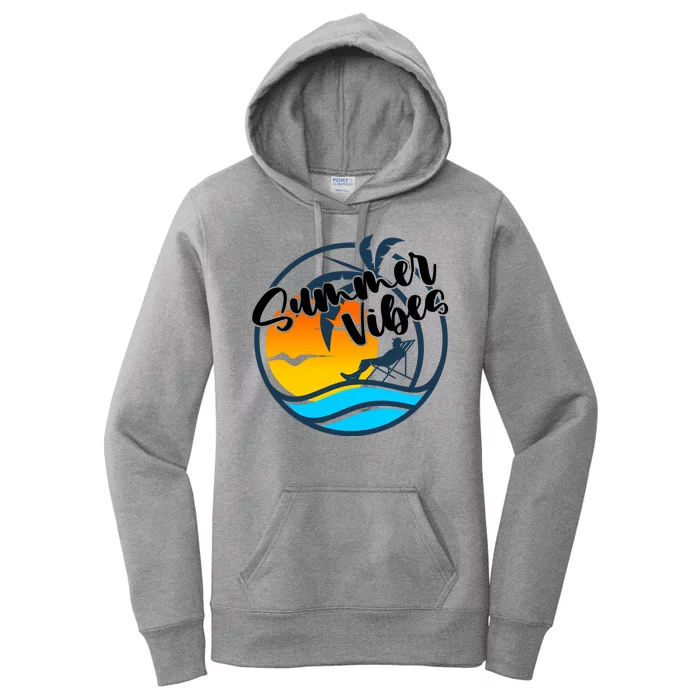 Summer Vibes Sunset Beach Tropical Women's Pullover Hoodie