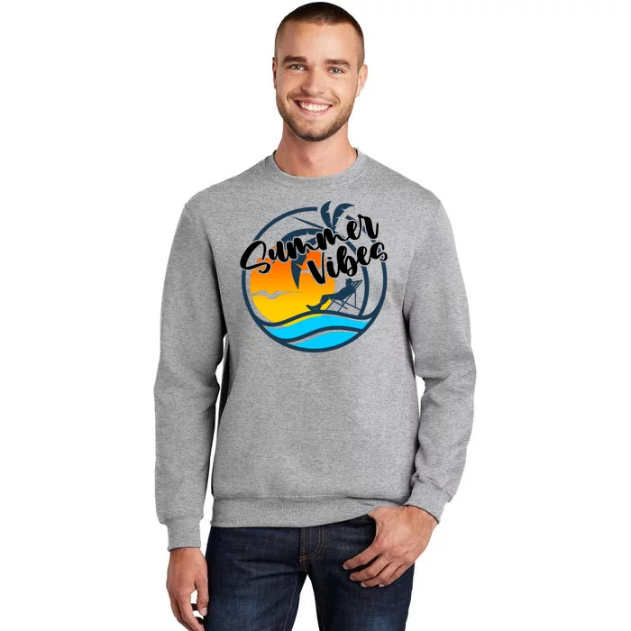 Summer Vibes Sunset Beach Tropical Tall Sweatshirt