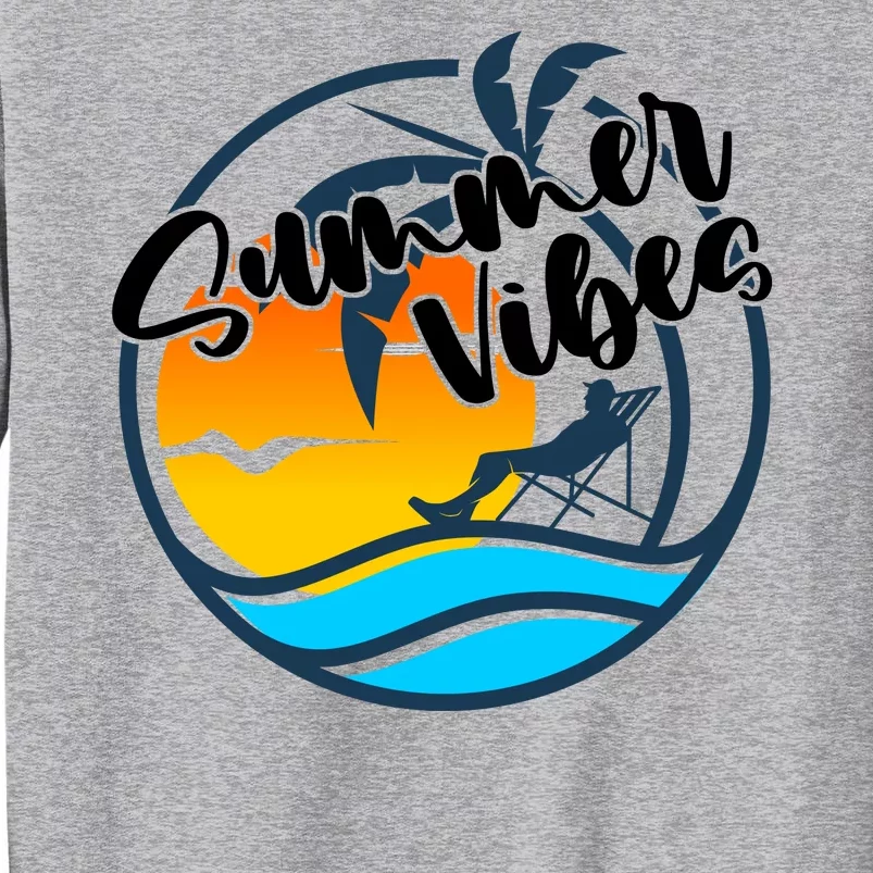 Summer Vibes Sunset Beach Tropical Tall Sweatshirt