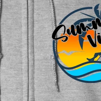 Summer Vibes Sunset Beach Tropical Full Zip Hoodie