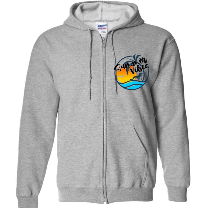 Summer Vibes Sunset Beach Tropical Full Zip Hoodie