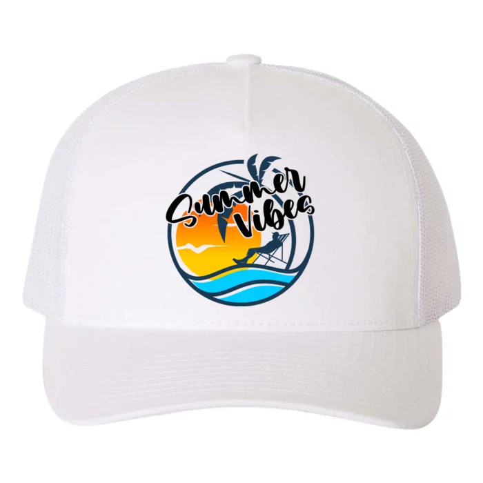 Summer Vibes Sunset Beach Tropical Yupoong Adult 5-Panel Trucker Hat