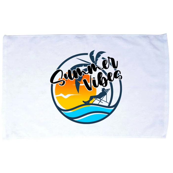 Summer Vibes Sunset Beach Tropical Microfiber Hand Towel