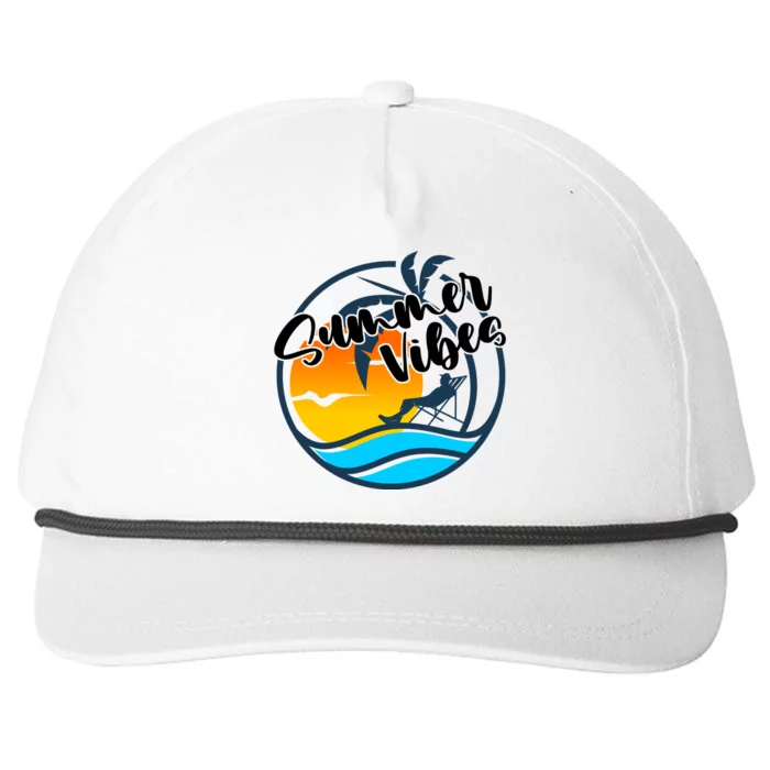 Summer Vibes Sunset Beach Tropical Snapback Five-Panel Rope Hat