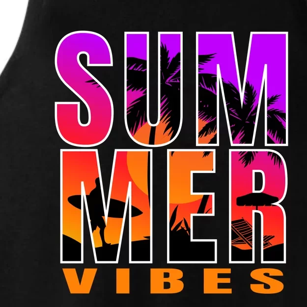 Summer Vibes Ladies Tri-Blend Wicking Tank