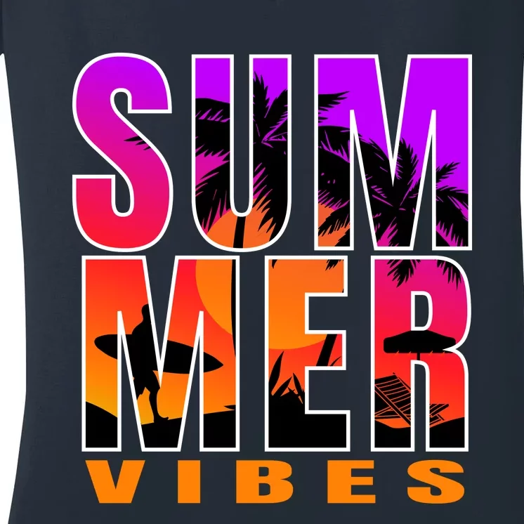 Summer Vibes Women's V-Neck T-Shirt