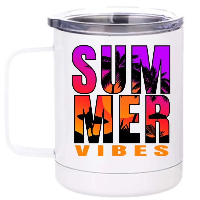 Summer Vibes Front & Back 12oz Stainless Steel Tumbler Cup