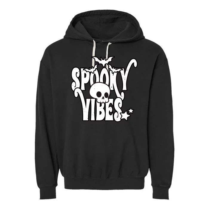 Spooky Vibes Skull Halloween Garment-Dyed Fleece Hoodie