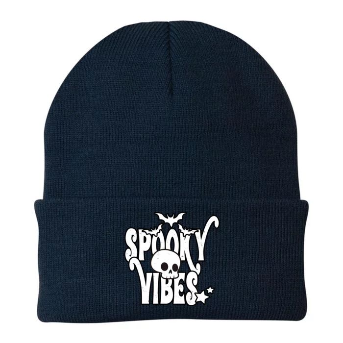 Spooky Vibes Skull Halloween Knit Cap Winter Beanie