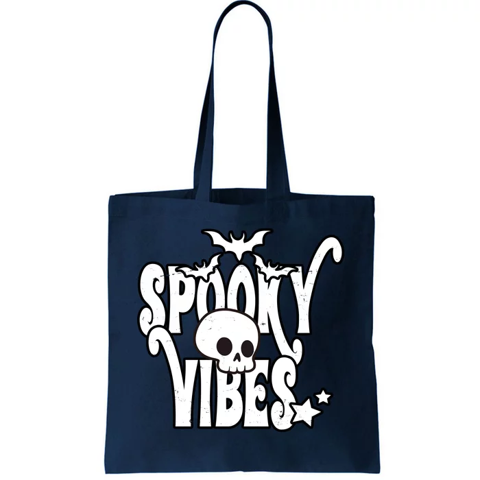 Spooky Vibes Skull Halloween Tote Bag