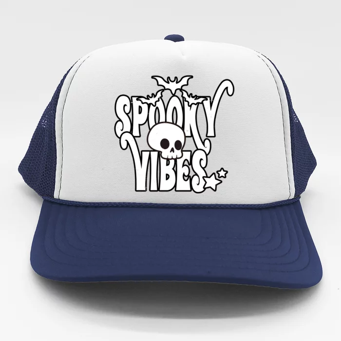 Spooky Vibes Skull Halloween Trucker Hat