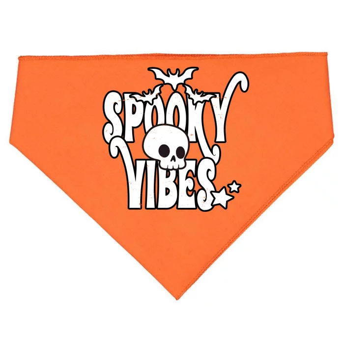 Spooky Vibes Skull Halloween USA-Made Doggie Bandana