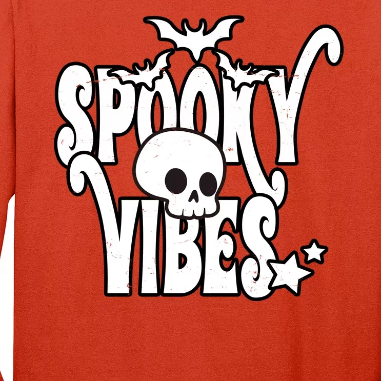 Spooky Vibes Skull Halloween Long Sleeve Shirt