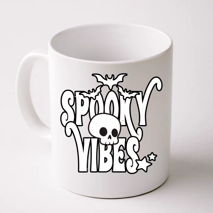 Spooky Vibes Skull Halloween Front & Back Coffee Mug