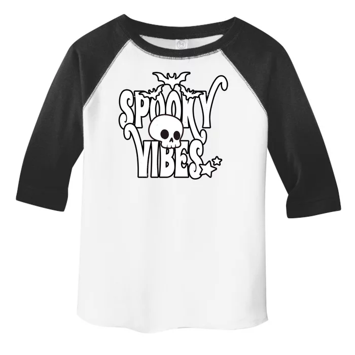 Spooky Vibes Skull Halloween Toddler Fine Jersey T-Shirt