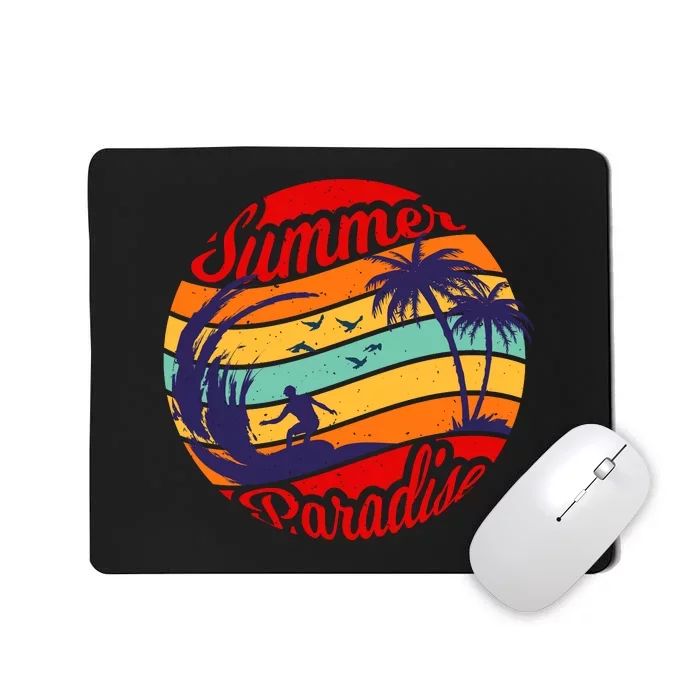 Surfing Vintage Summer Paradise Surf Gift Mousepad