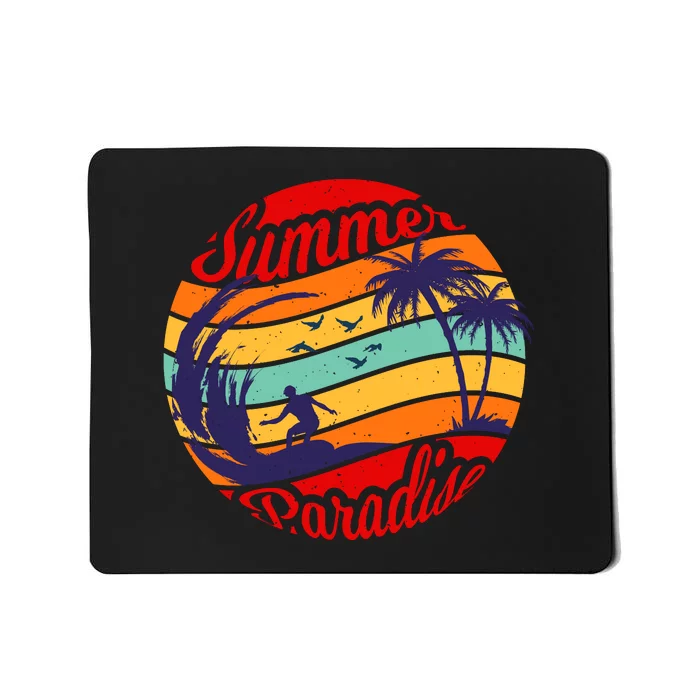 Surfing Vintage Summer Paradise Surf Gift Mousepad