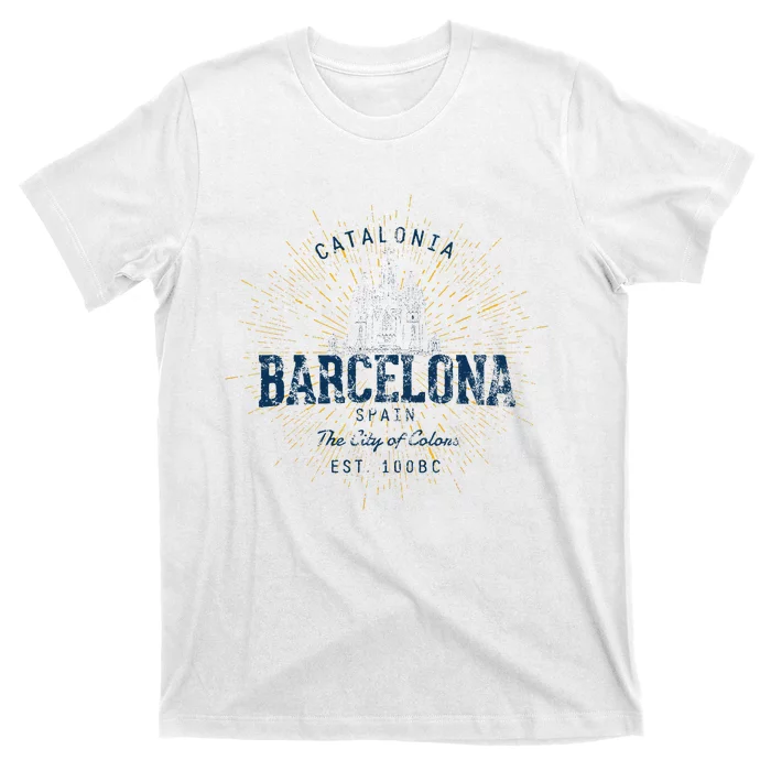 Spain Vacation Souvenir Vintage Barcelona T-Shirt