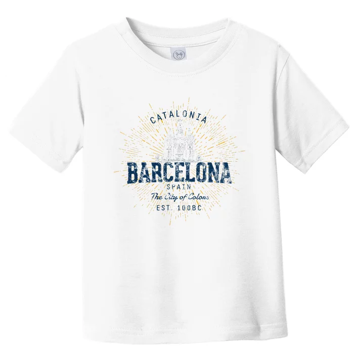 Spain Vacation Souvenir Vintage Barcelona Toddler T-Shirt