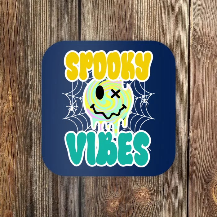 Spooky Vibes Smile Face Halloween Coaster