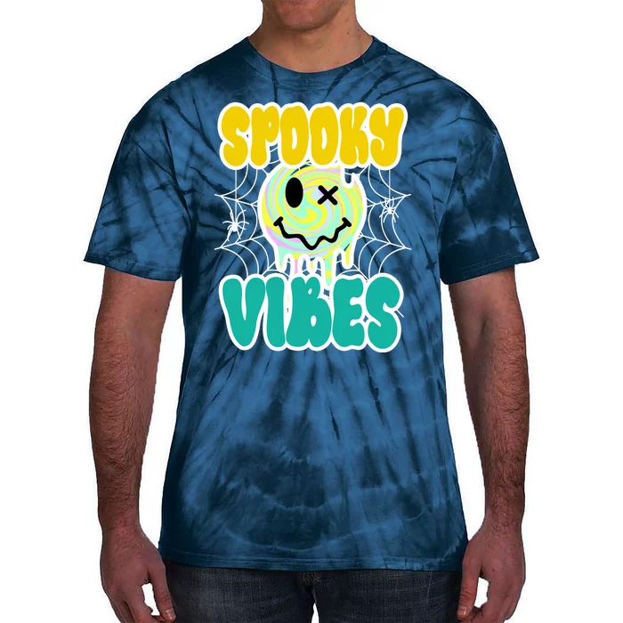 Spooky Vibes Smile Face Halloween Tie-Dye T-Shirt