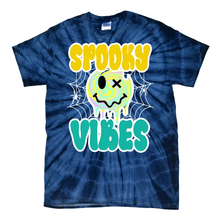 Spooky Vibes Smile Face Halloween Tie-Dye T-Shirt