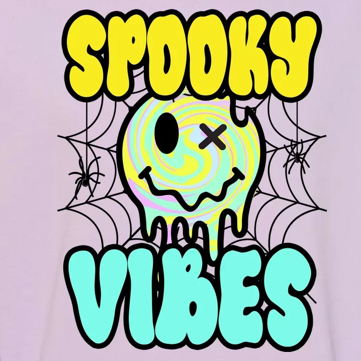 Spooky Vibes Smile Face Halloween Garment-Dyed Sweatshirt