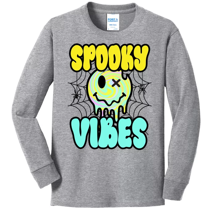 Spooky Vibes Smile Face Halloween Kids Long Sleeve Shirt