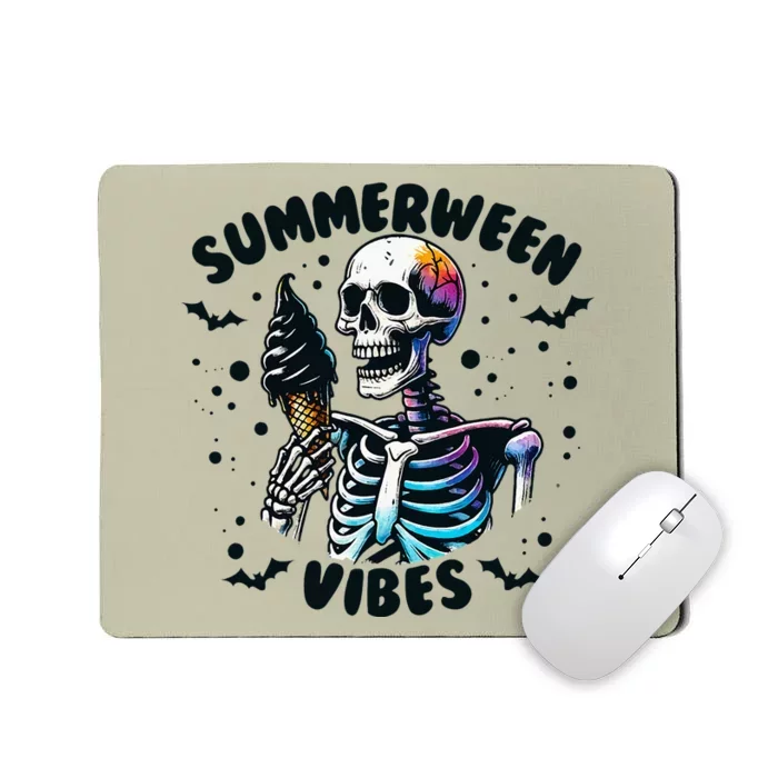 Summerween Vibes Skeleton Ice Cream Summer Vacation Mousepad