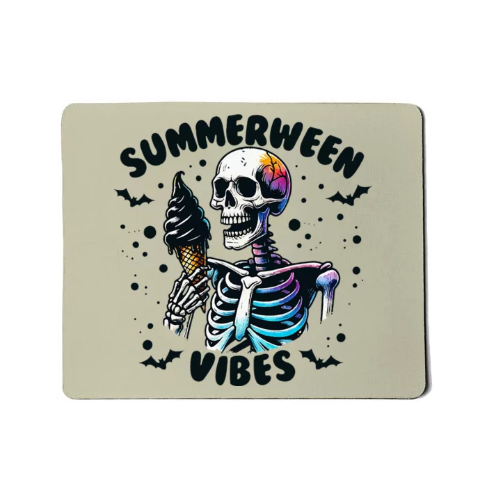 Summerween Vibes Skeleton Ice Cream Summer Vacation Mousepad