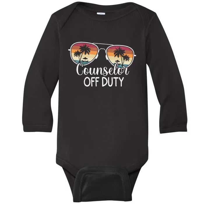 Summer Vacation School End Of Year Counselor Off Duty Baby Long Sleeve Bodysuit