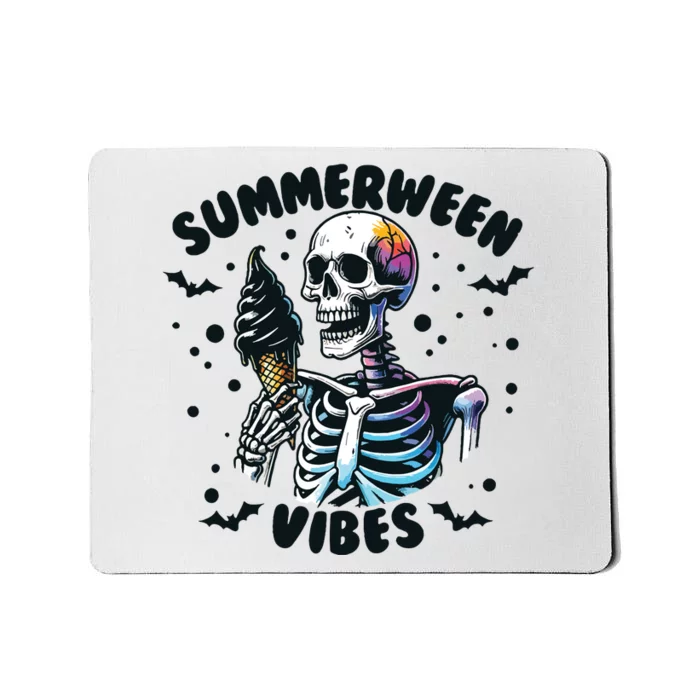 Summerween Vibes Skeleton Ice Cream Summer Vacation Funny Mousepad