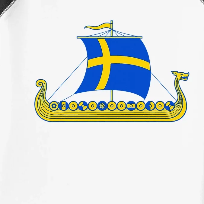 Swedish Viking Ship Sverige Sweden Flag Boat Viking Infant Baby Jersey Bodysuit