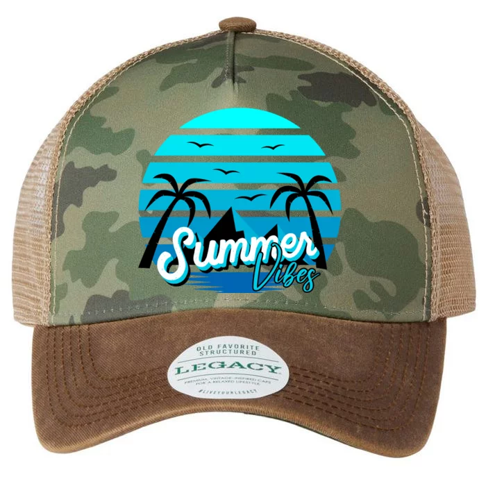 Summer Vibes Tropical Beach Vacation Legacy Tie Dye Trucker Hat