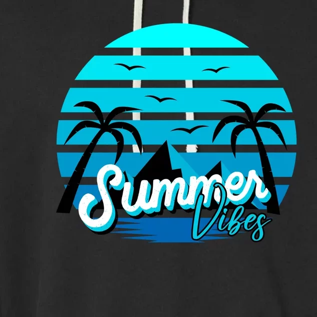 Summer Vibes Tropical Beach Vacation Garment-Dyed Fleece Hoodie