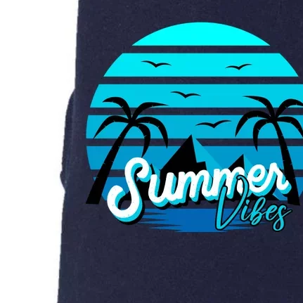 Summer Vibes Tropical Beach Vacation Doggie 3-End Fleece Hoodie