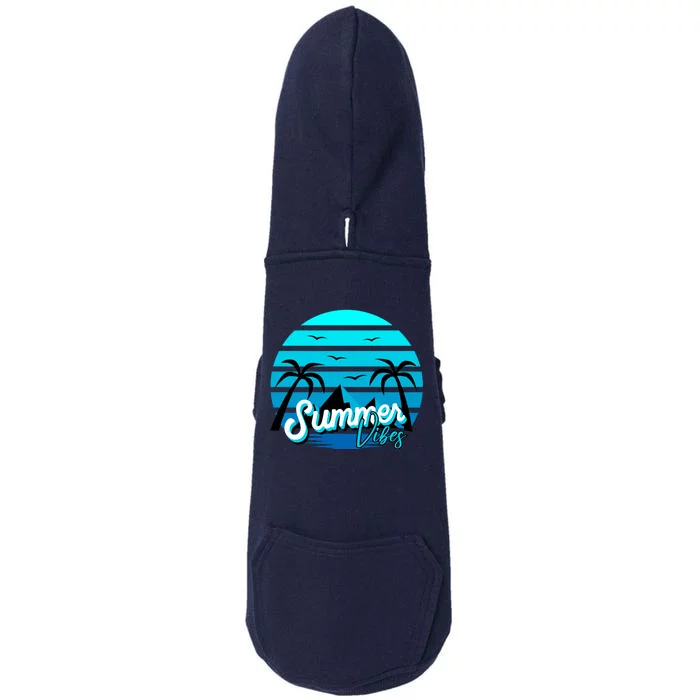 Summer Vibes Tropical Beach Vacation Doggie 3-End Fleece Hoodie