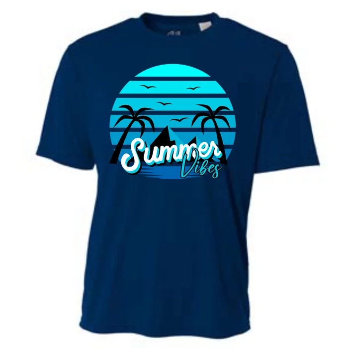 Summer Vibes Tropical Beach Vacation Cooling Performance Crew T-Shirt