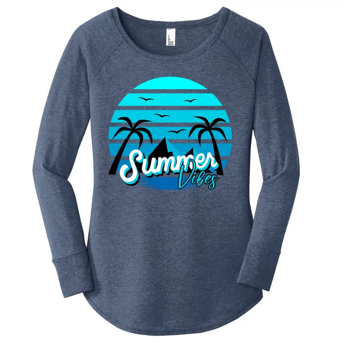 Summer Vibes Tropical Beach Vacation Women's Perfect Tri Tunic Long Sleeve Shirt