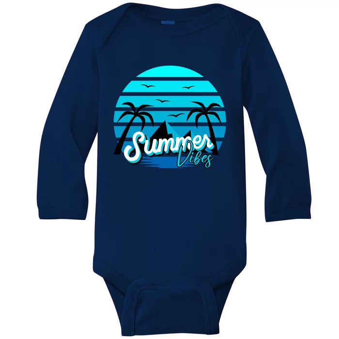 Summer Vibes Tropical Beach Vacation Baby Long Sleeve Bodysuit