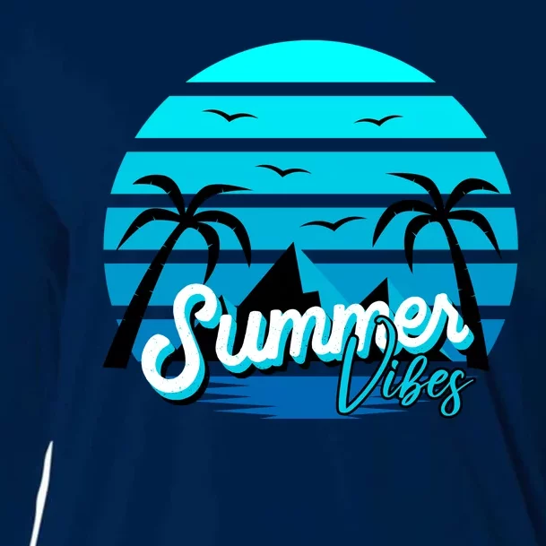 Summer Vibes Tropical Beach Vacation Cooling Performance Long Sleeve Crew