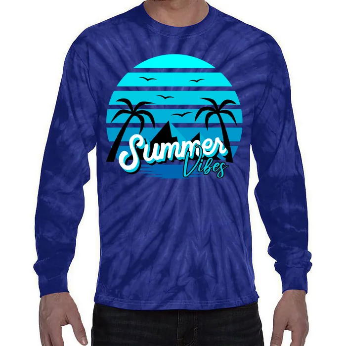 Summer Vibes Tropical Beach Vacation Tie-Dye Long Sleeve Shirt