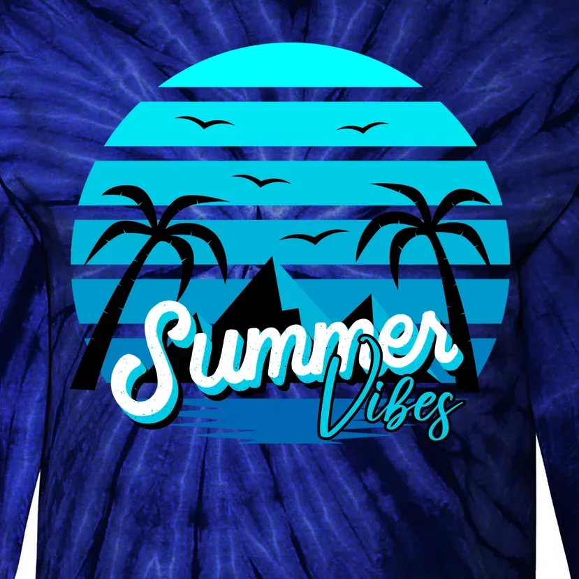 Summer Vibes Tropical Beach Vacation Tie-Dye Long Sleeve Shirt