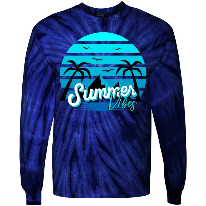 Summer Vibes Tropical Beach Vacation Tie-Dye Long Sleeve Shirt