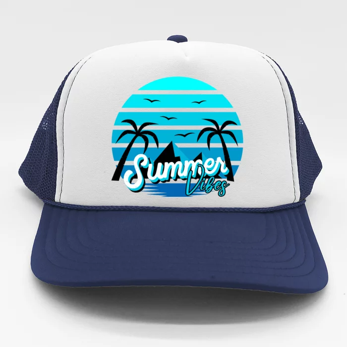 Summer Vibes Tropical Beach Vacation Trucker Hat